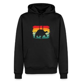 Retro Tortoise Vintage Turtle Reptile - Men’s Premium Organic Hoodie - black - Front - Nico (187cm)
