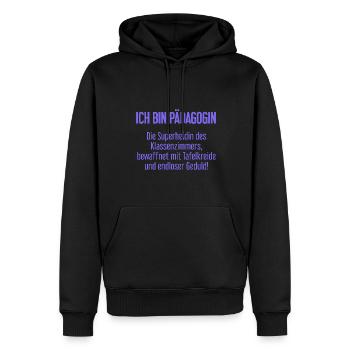 Pädagogin - Die Superheldin des Klassenzimmers! - Männer Premium Bio Hoodie - Schwarz - Vorne - Nico (187cm)