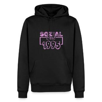 Jahr 1995 - Männer Premium Bio Hoodie - Schwarz - Vorne - Nico (187cm)