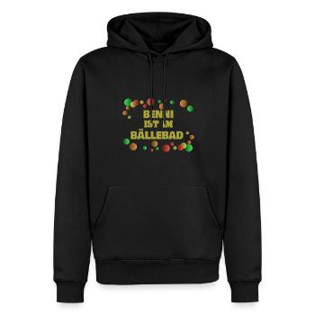 Kindergeburtstag für Benni Bälle Bällebad - Männer Premium Bio Hoodie - Schwarz - Vorne - Nico (187cm)