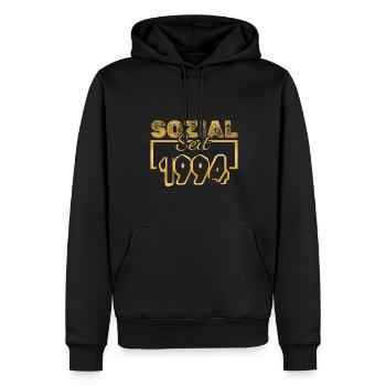 Travailleur social 1994 - Sweat à capuche Premium bio Homme - noir - Devant - Nico (187cm)