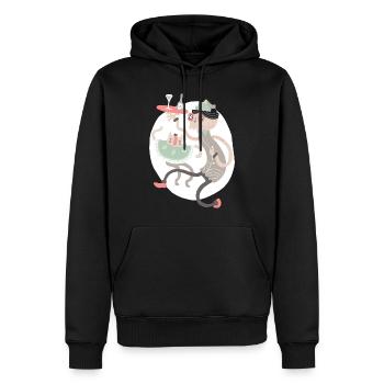 Wein-Grafik - Männer Premium Bio Hoodie - Schwarz - Vorne - Nico (187cm)