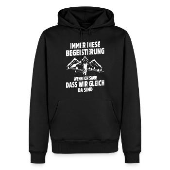 Wandern Bergsteigen Wanderer Natur Berge - Männer Premium Bio Hoodie - Schwarz - Vorne - Nico (187cm)