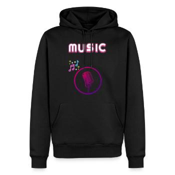 Music - Männer Premium Bio Hoodie - Schwarz - Vorne - Nico (187cm)