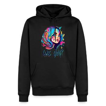 Skater Mädchen Style - Was geht? - Männer Premium Bio Hoodie - Schwarz - Vorne - Nico (187cm)