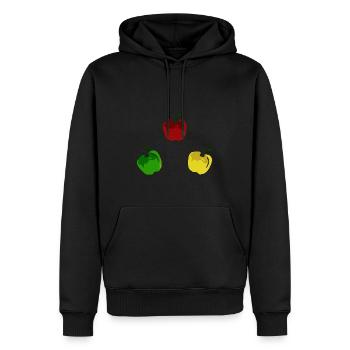 Pommes multicolores / pommes colorées - Sweat à capuche Premium bio Homme - noir - Devant - Nico (187cm)