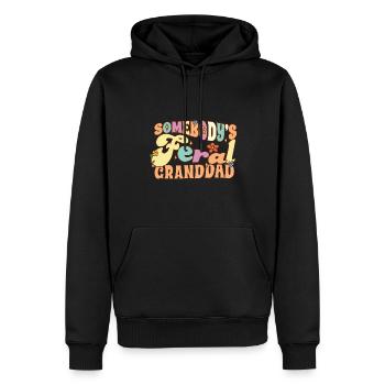 Somebody's Feral Granddad Funny Family Groovy - Männer Premium Bio Hoodie - Schwarz - Vorne - Nico (187cm)