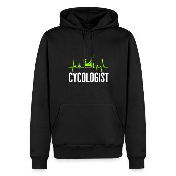 Entraînement de vélo de cyclisme en salle - Sweat à capuche Premium bio Homme - noir - Devant - Nico (187cm)
