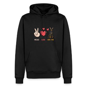 Miniature Pinscher Rehpinscher Min Pin Dog - Sweat à capuche Premium bio Homme - noir - Devant - Nico (187cm)