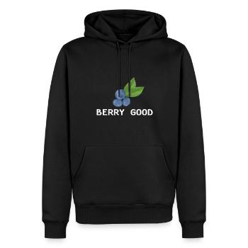 Heidelbeere Frucht Blaubeere - Männer Premium Bio Hoodie - Schwarz - Vorne - Nico (187cm)
