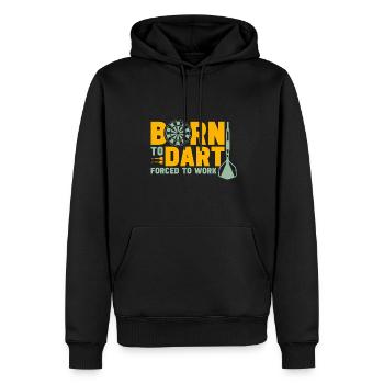 Né pour dart drôle lancer de fléchettes et joueur de fléchettes - Sweat à capuche Premium bio Homme - noir - Devant - Nico (187cm)