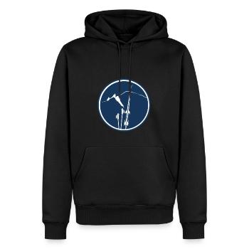 Chamonix Aiguille du Midi Mont blanc leewarddesign - Männer Premium Bio Hoodie - Schwarz - Vorne - Nico (187cm)