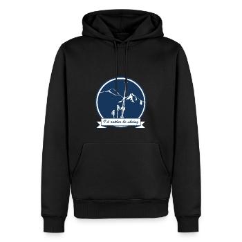 Ich würde lieber um den Berg fahren - Männer Premium Bio Hoodie - Schwarz - Vorne - Nico (187cm)