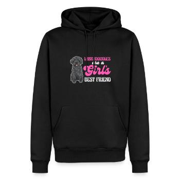 Labradoodle Dog - Men’s Premium Organic Hoodie - black - Front - Nico (187cm)