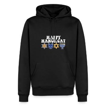 Juif Hanoukka Hanukcat Étoile De David Menorah - Sweat à capuche Premium bio Homme - noir - Devant - Nico (187cm)