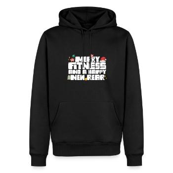 Merry Fitness And A Happy New Rear Christmas Gym - Männer Premium Bio Hoodie - Schwarz - Vorne - Nico (187cm)
