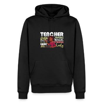 HBCU Teacher Afro Historically Black College - Männer Premium Bio Hoodie - Schwarz - Vorne - Nico (187cm)