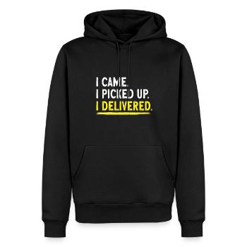 Supplier Package Delivery - Men’s Premium Organic Hoodie - black - Front - Nico (187cm)