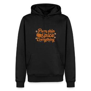Épices à la citrouille, tout ce qui concerne la saison d'automne - Sweat à capuche Premium bio Homme - noir - Devant - Nico (187cm)