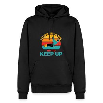 Climb Like A Girl Girl Rock Climbing - Men’s Premium Organic Hoodie - black - Front - Nico (187cm)