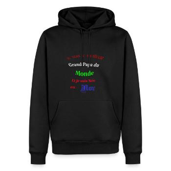 Le meilleur Grand Papa du monde - Sweat à capuche Premium bio Homme - noir - Devant - Nico (187cm)