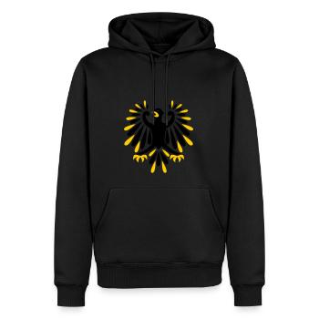 Adler - Männer Premium Bio Hoodie - Schwarz - Vorne - Nico (187cm)