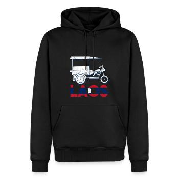 Laos Laote Laoten Stolz Flagge Kreis I Geschenk - Männer Premium Bio Hoodie - Schwarz - Vorne - Nico (187cm)