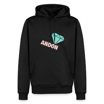 Kostbar Diamant Edel Style Andon - Männer Premium Bio Hoodie - Schwarz - Vorne - Nico (187cm)