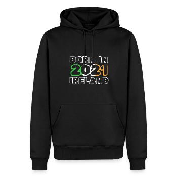 Irlande 2021 - Sweat à capuche Premium bio Homme - noir - Devant - Nico (187cm)