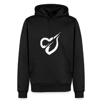 Shot through the heart - Men’s Premium Organic Hoodie - black - Front - Nico (187cm)