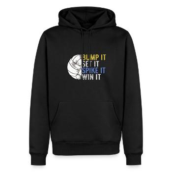 Joueur de volley-ball Bump It Set It Spike It Win It S - Sweat à capuche Premium bio Homme - noir - Devant - Nico (187cm)