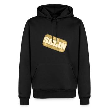 Geschenk für Selin - Männer Premium Bio Hoodie - Schwarz - Vorne - Nico (187cm)