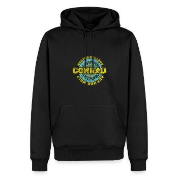 Vorname Conrad - Männer Premium Bio Hoodie - Schwarz - Vorne - Nico (187cm)