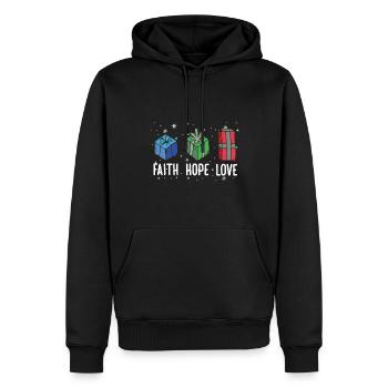 Faith Hope Love Religious Family Christmas - Men’s Premium Organic Hoodie - black - Front - Nico (187cm)