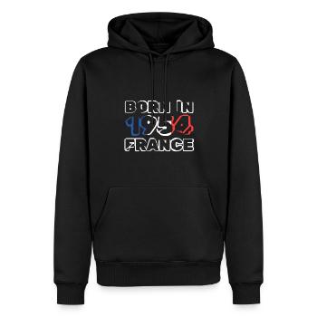 en 1954 - Sweat à capuche Premium bio Homme - noir - Devant - Nico (187cm)