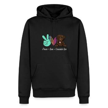 Chocolate Labrador Retriever Hund - Männer Premium Bio Hoodie - Schwarz - Vorne - Nico (187cm)
