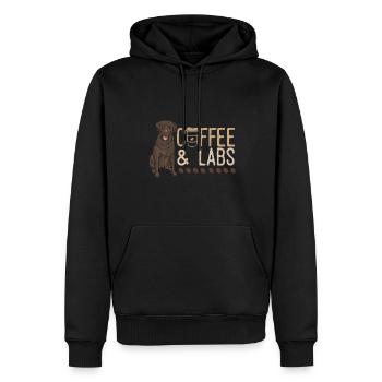 Chocolate Labrador Retriever Hund - Männer Premium Bio Hoodie - Schwarz - Vorne - Nico (187cm)