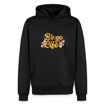 Joueur de bingo interrogez-moi sur la conception du bingo chanceux - Sweat à capuche Premium bio Homme - noir - Devant - Nico (187cm)