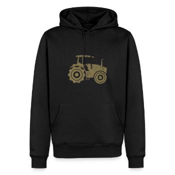 Silhouette de tracteur Farmer Grunge Design - Sweat à capuche Premium bio Homme - noir - Devant - Nico (187cm)