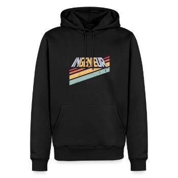Ingenieur Genie Maschinenbau Student Studenten - Männer Premium Bio Hoodie - Schwarz - Vorne - Nico (187cm)