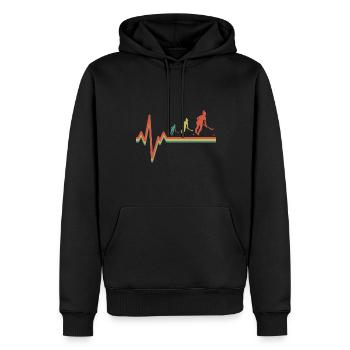 Retro Heartbeat Vintage Goalkeeper Field Hockey FR - Sweat à capuche Premium bio Homme - noir - Devant - Nico (187cm)