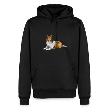 Collie à poil long Collie rugueux Chien - Sweat à capuche Premium bio Homme - noir - Devant - Nico (187cm)
