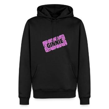Nom jour Ginnie - Sweat à capuche Premium bio Homme - noir - Devant - Nico (187cm)