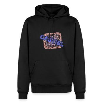 Collègue Castiel - Sweat à capuche Premium bio Homme - noir - Devant - Nico (187cm)