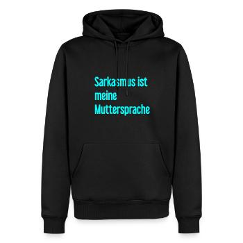 Sarcasm Pro - Men’s Premium Organic Hoodie - black - Front - Nico (187cm)