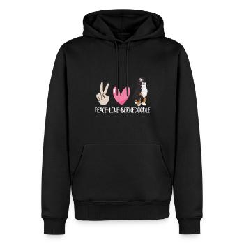 Chien Bernedoodle - Sweat à capuche Premium bio Homme - noir - Devant - Nico (187cm)