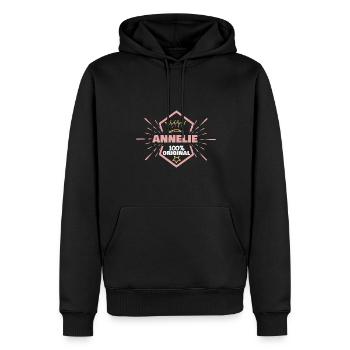 Vorname Annelie - Männer Premium Bio Hoodie - Schwarz - Vorne - Nico (187cm)