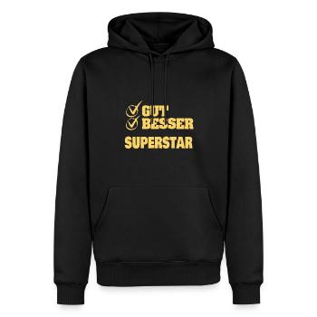 Bonne meilleure superstar - Sweat à capuche Premium bio Homme - noir - Devant - Nico (187cm)