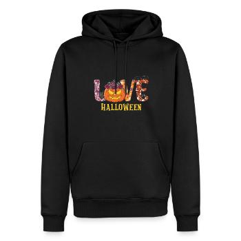 Halloween Love Kürbis - Männer Premium Bio Hoodie - Schwarz - Vorne - Nico (187cm)