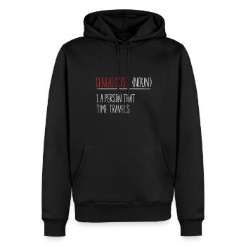 Généalogie Généalogie Généalogie - Sweat à capuche Premium bio Homme - noir - Devant - Nico (187cm)